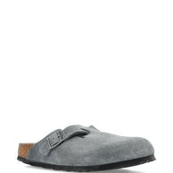 Birkenstock Boston Suede Leather Slippers Grey