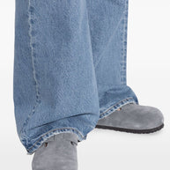 Birkenstock Boston Suede Leather Slippers Grey