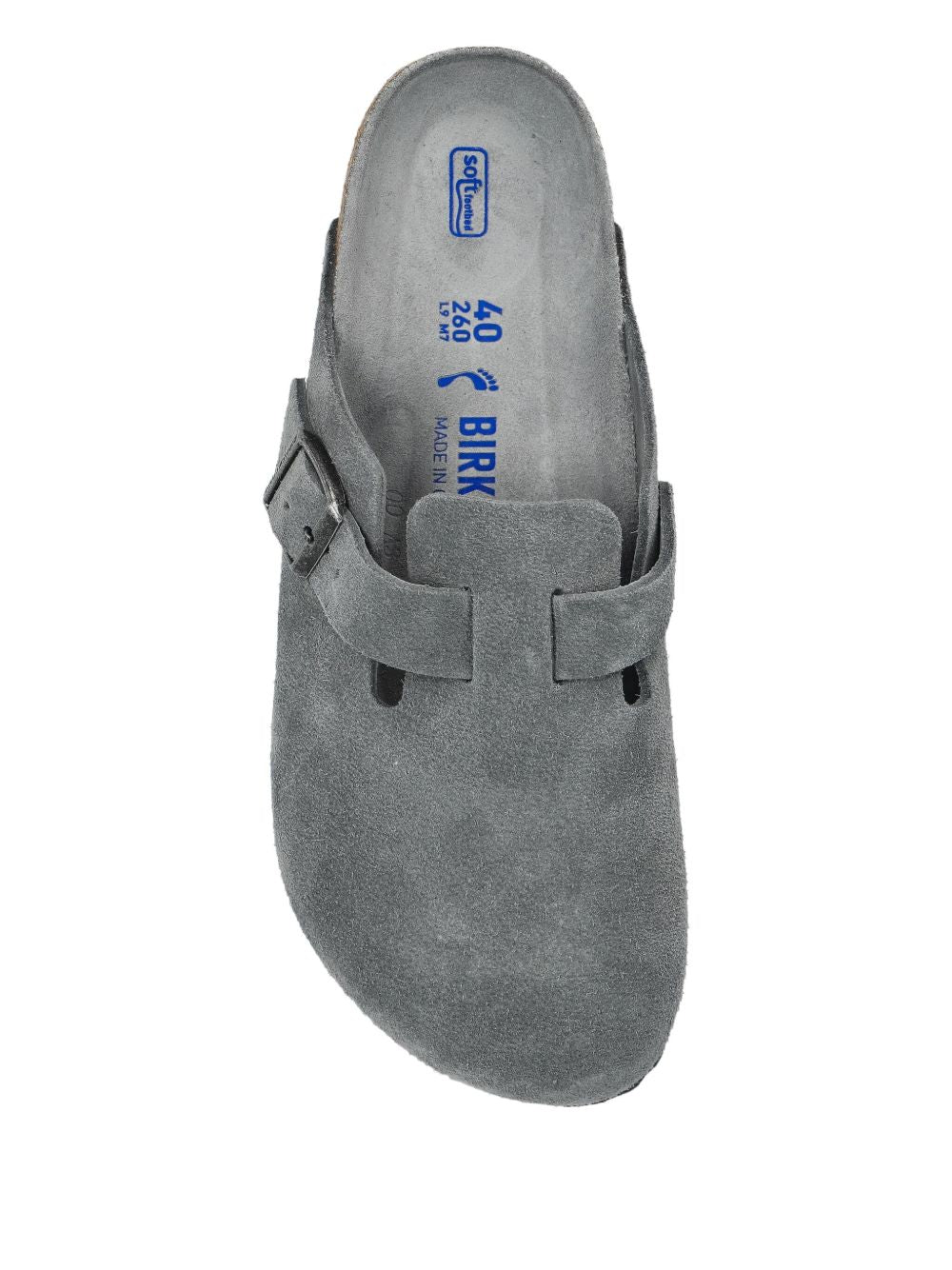 Birkenstock Boston Suede Leather Slippers Grey