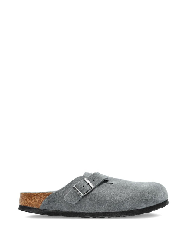 Birkenstock Boston Suede Leather Slippers Grey