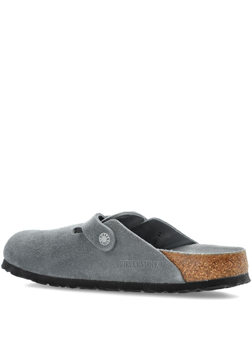 Birkenstock Boston Suede Leather Slippers Grey