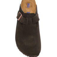 Birkenstock Boston Suede Leather Slippers Brown