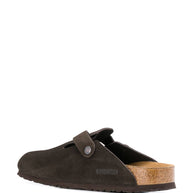 Birkenstock Boston Suede Leather Slippers Brown