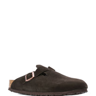 Birkenstock Boston Suede Leather Slippers Brown