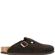 Birkenstock Boston Suede Leather Slippers Brown