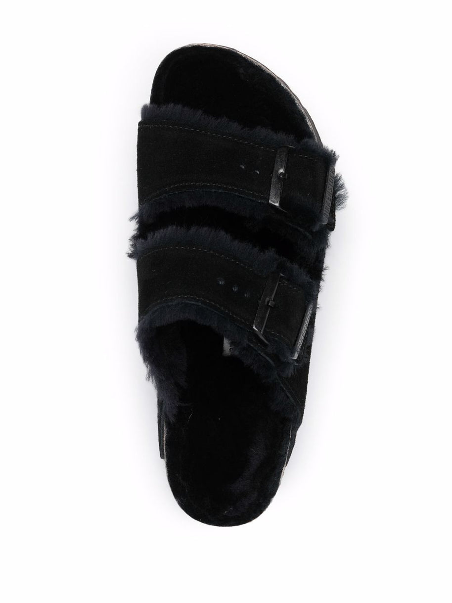 Birkenstock Arizona Shearling Suede Sandals Black