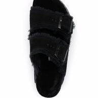 Birkenstock Arizona Shearling Suede Sandals Black