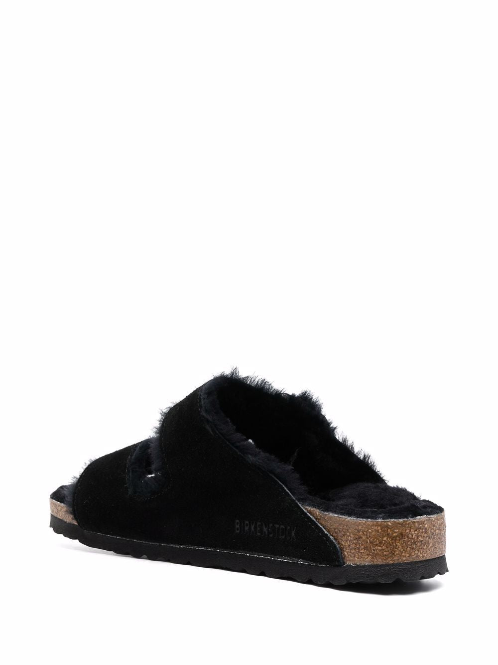 Birkenstock Arizona Shearling Suede Sandals Black