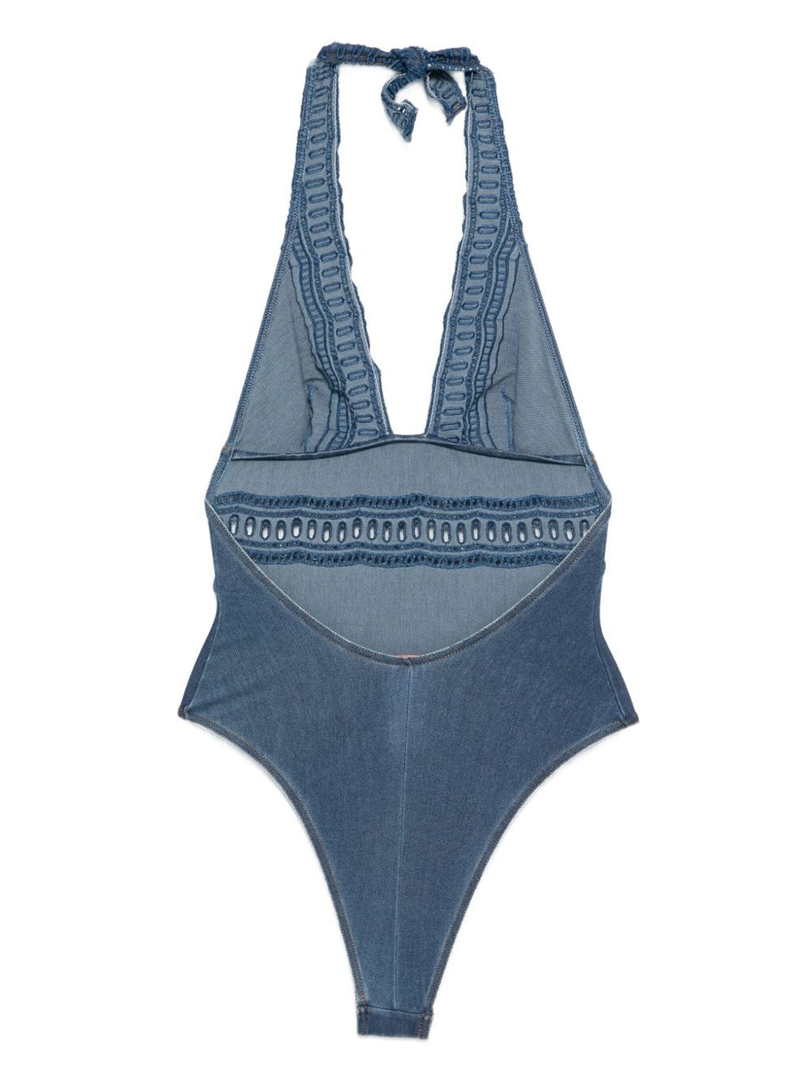 Ermanno Scervino Lace Detail Swimsuit - Blue