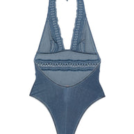 Ermanno Scervino Lace Detail Swimsuit - Blue