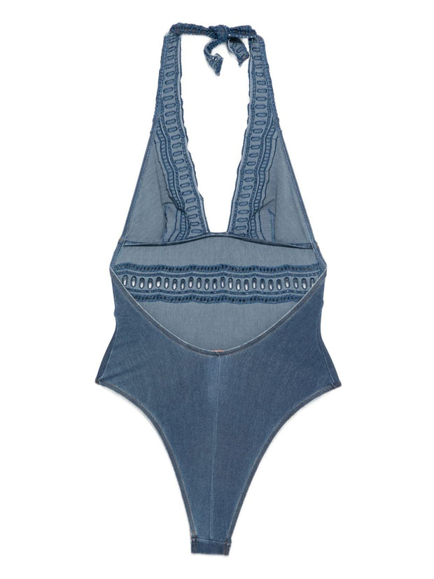 Ermanno Scervino Lace Detail Swimsuit - Blue