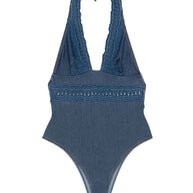 Ermanno Scervino Lace Detail Swimsuit - Blue