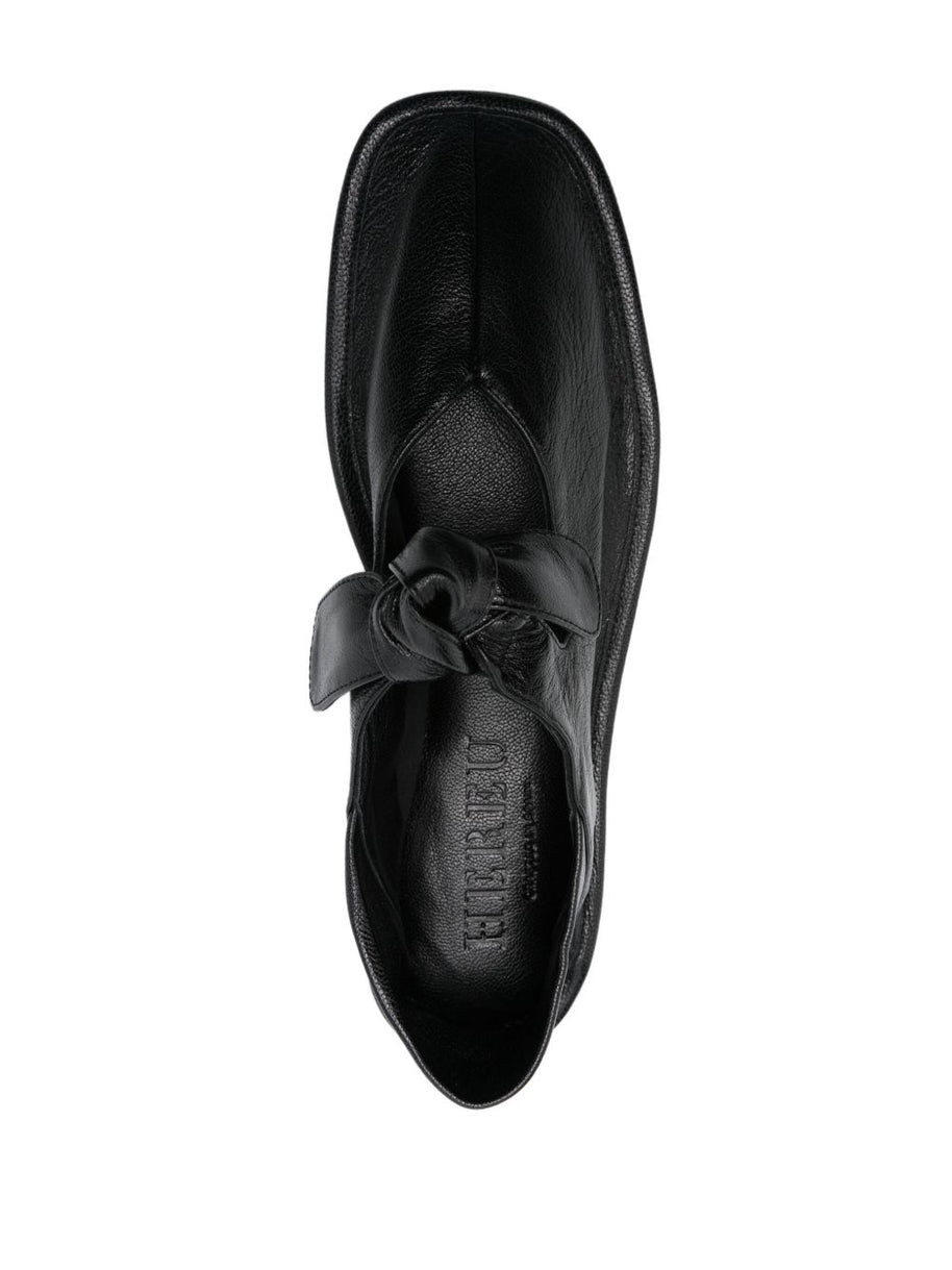 HEREU Llasada Leather Ballet Flats - Black