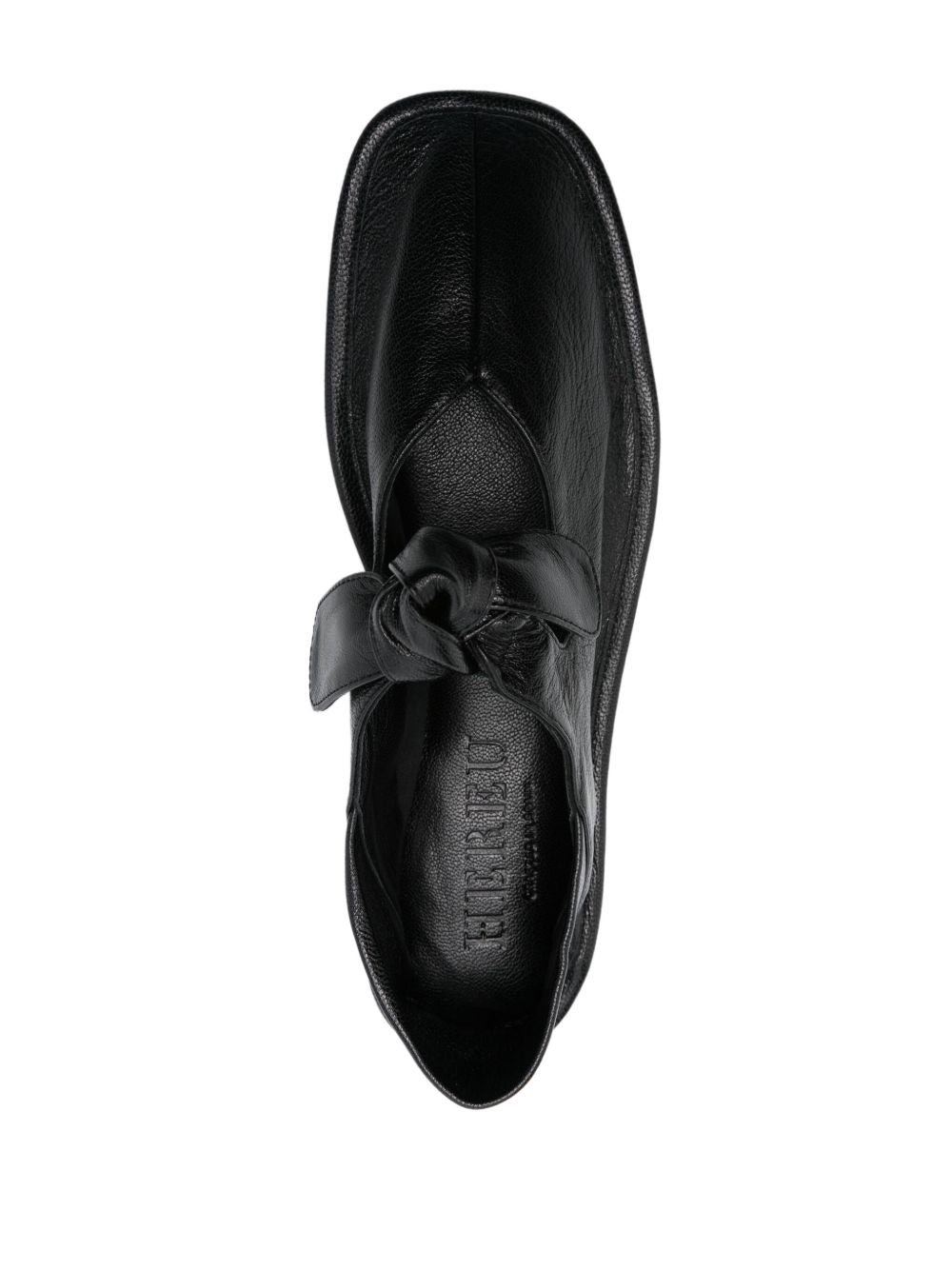 HEREU Llasada Leather Ballet Flats - Black