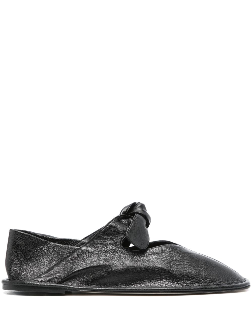 HEREU Llasada Leather Ballet Flats - Black