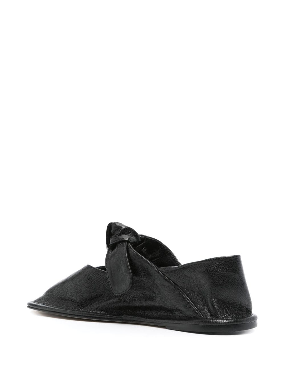 HEREU Llasada Leather Ballet Flats - Black