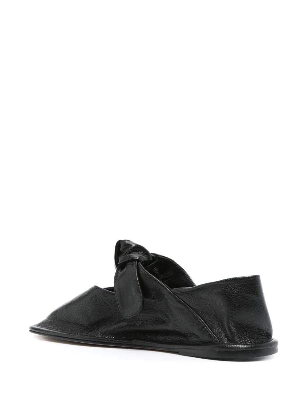 HEREU Llasada Leather Ballet Flats - Black
