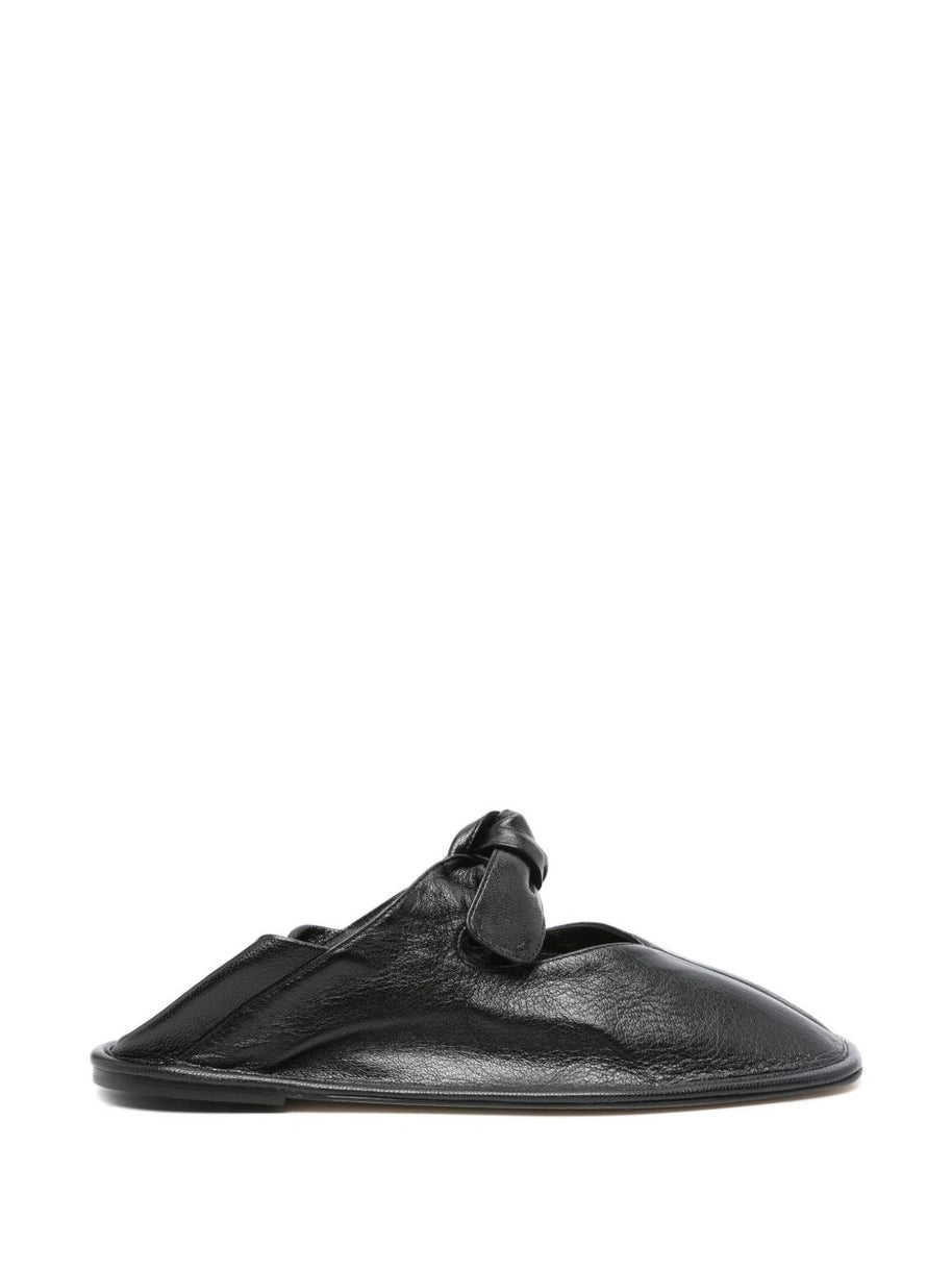 HEREU Llasada Leather Ballet Flats - Black