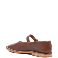 HEREU Brava Leather Ballet Flats - Brown