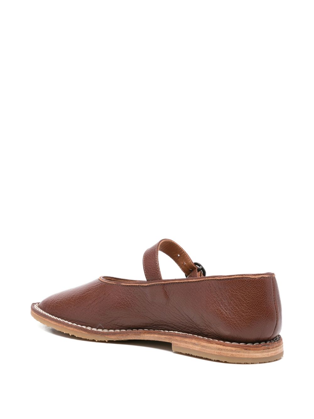 HEREU Brava Leather Ballet Flats - Brown