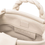 HEREU Bombon Small Leather Handbag - Beige