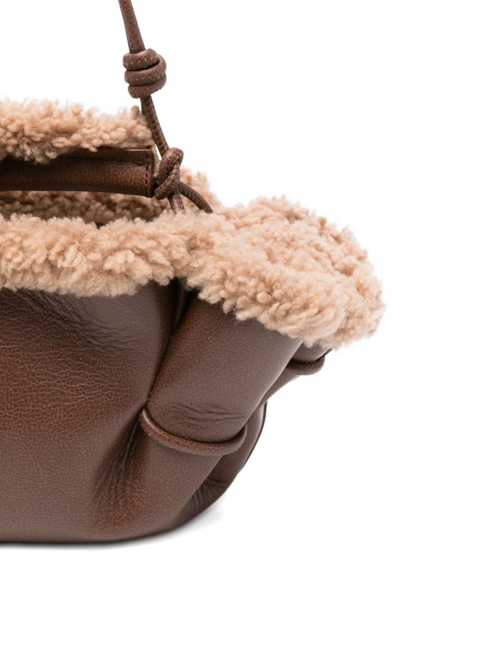 Hereu Leather Shearling Tote Bag