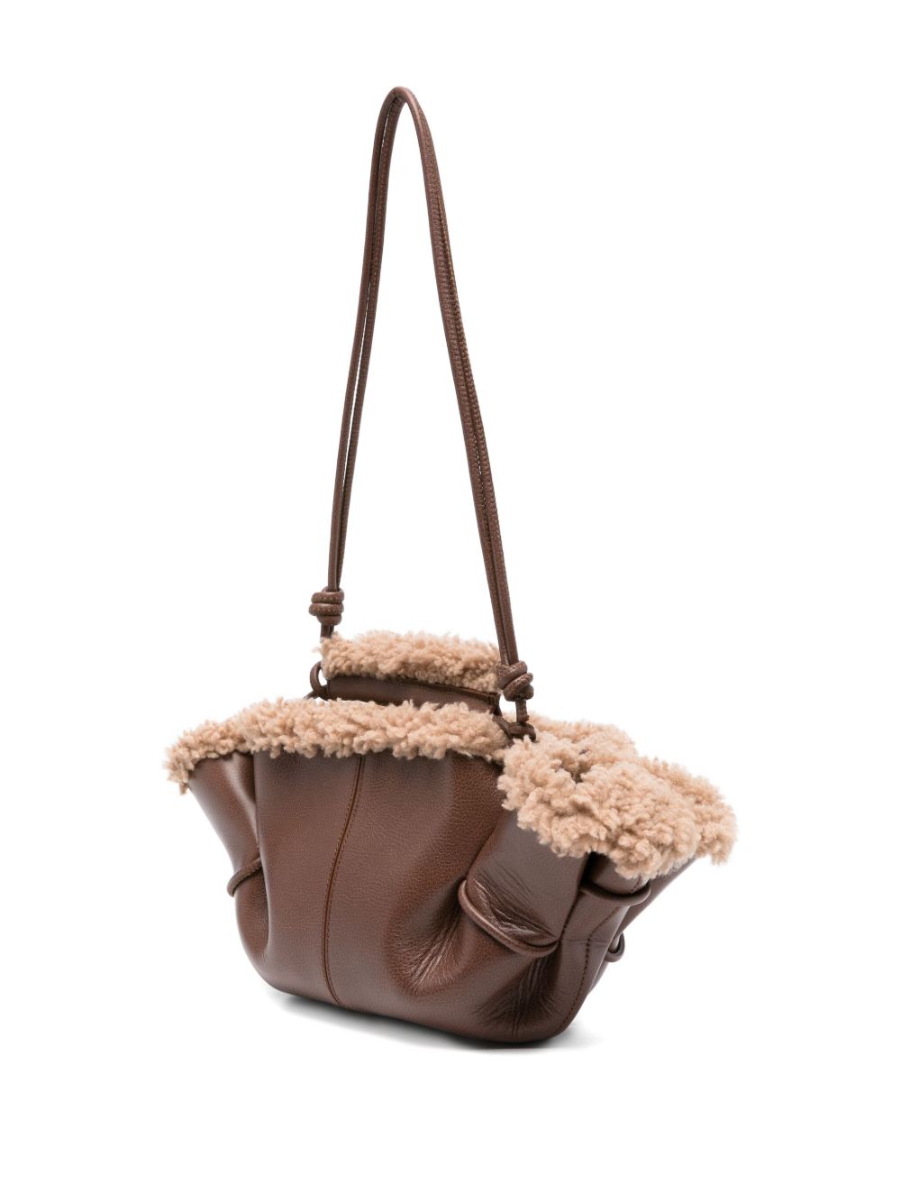 Hereu Leather Shearling Tote Bag