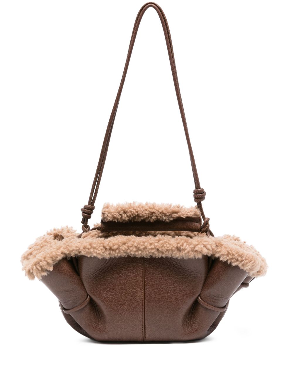 Hereu Leather Shearling Tote Bag