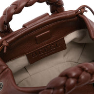 HEREU Bombon Small Leather Handbag - Brown