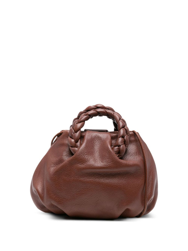 HEREU Bombon Small Leather Handbag - Brown