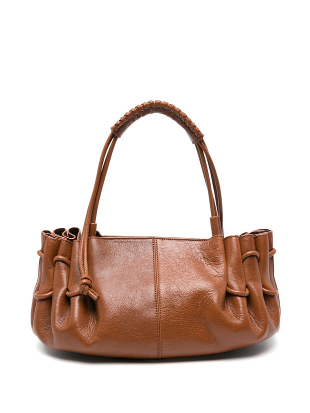 HEREU Arta Medium Leather Shoulder Bag - Leather Brown
