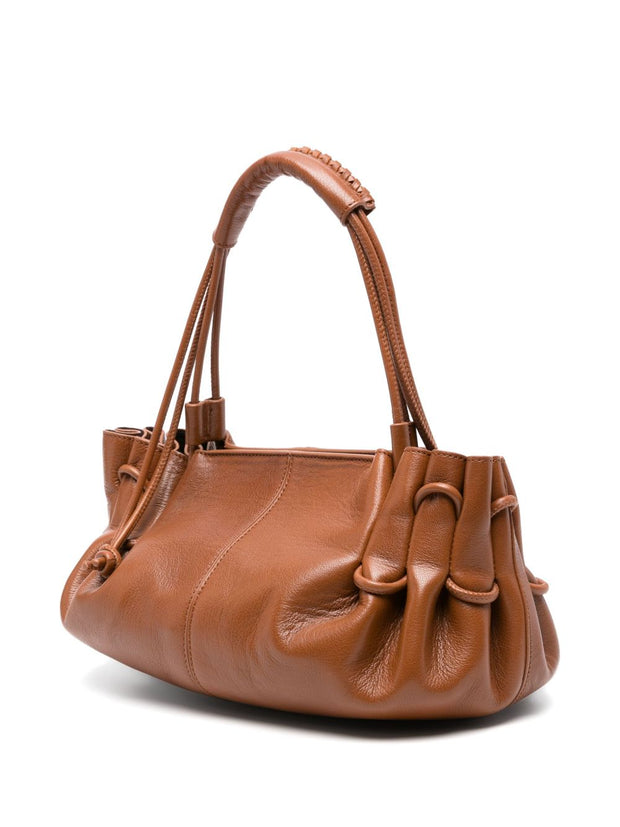 HEREU Arta Medium Leather Shoulder Bag - Leather Brown