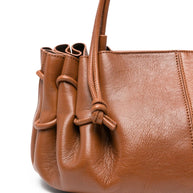 HEREU Arta Medium Leather Shoulder Bag - Leather Brown