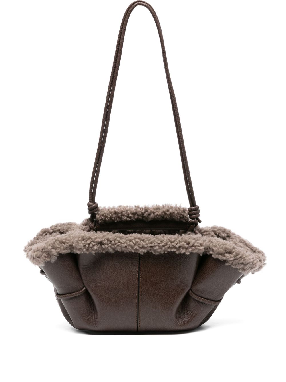 Hereu Leather Shearling Tote Bag