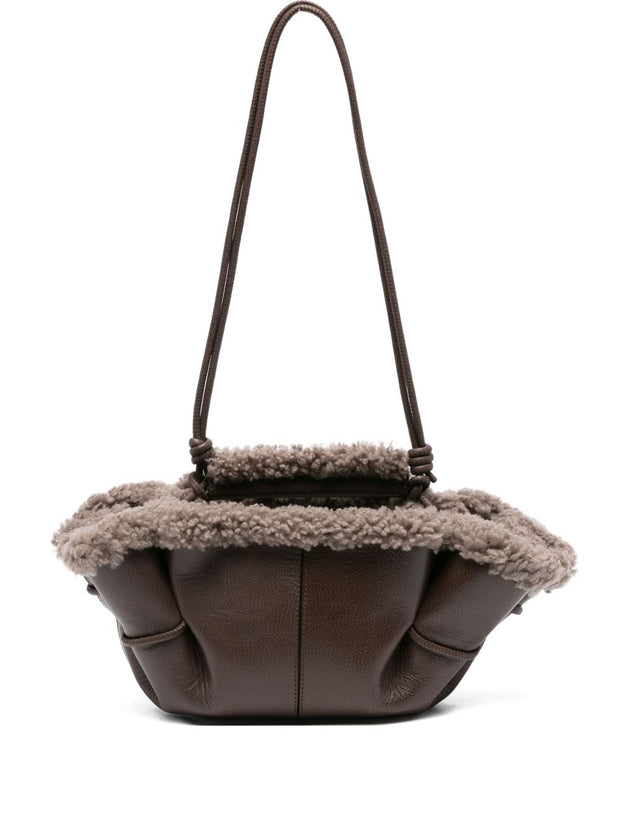 Hereu Leather Shearling Tote Bag