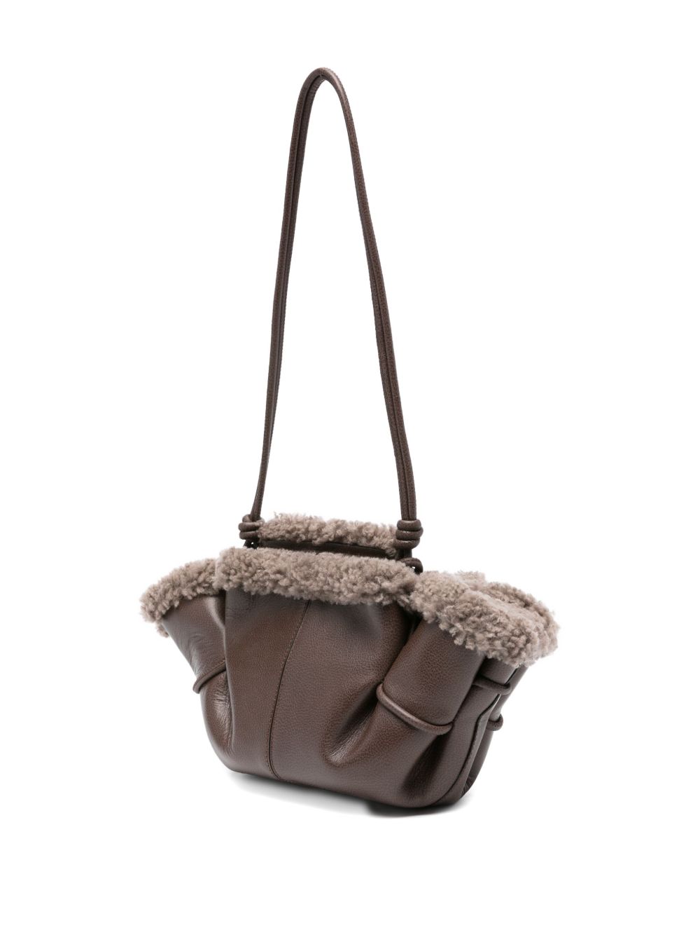 Hereu Leather Shearling Tote Bag