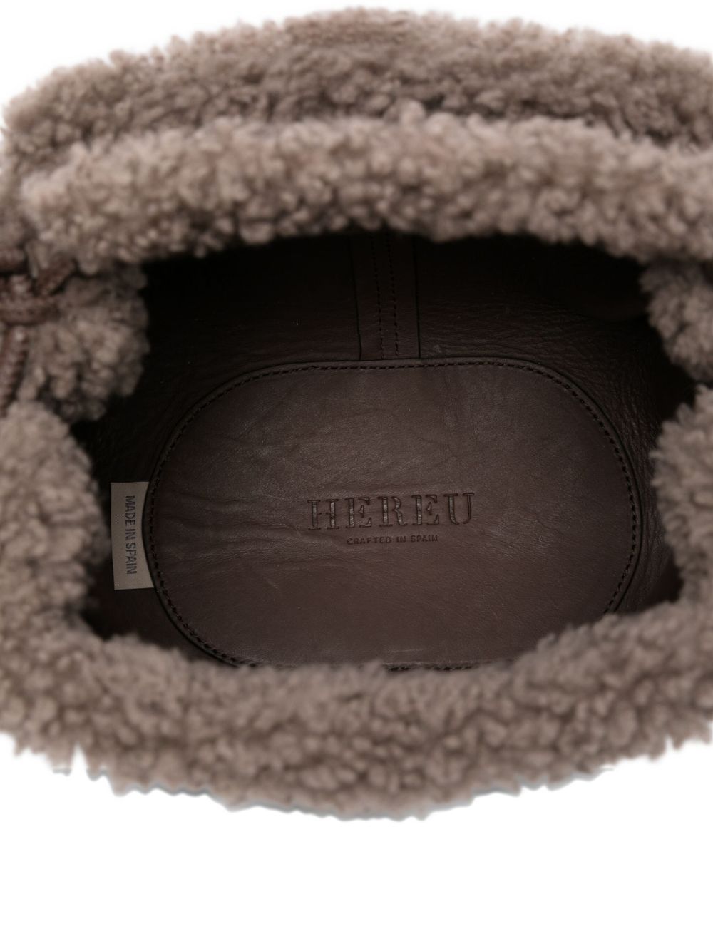 Hereu Leather Shearling Tote Bag