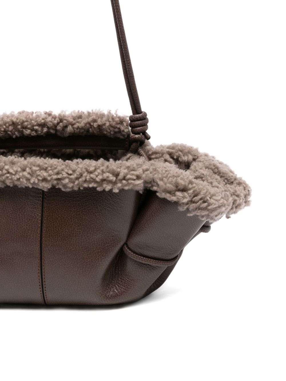 Hereu Leather Shearling Tote Bag