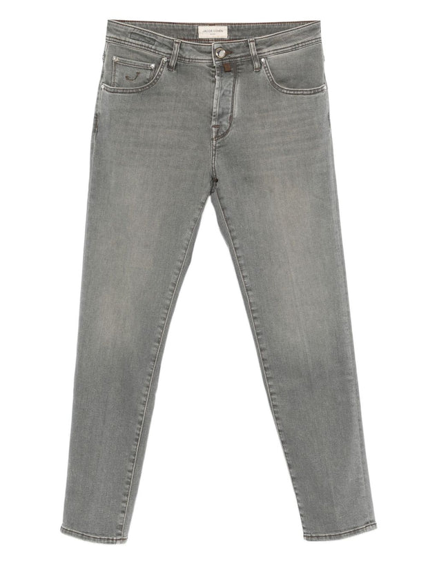Jacob Cohen Slim Cropped Denim Jeans -  Grey