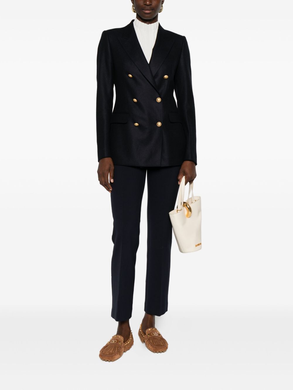 Tagliatore Wool Double-breasted Jacket Blue