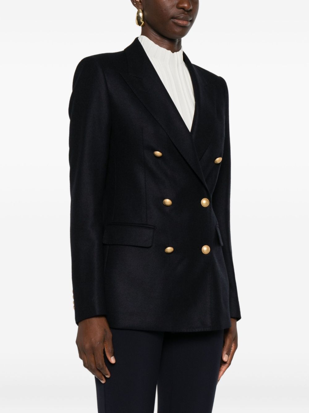 Tagliatore Wool Double-breasted Jacket Blue