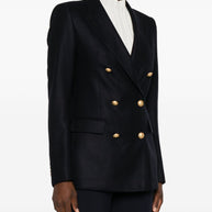 Tagliatore Wool Double-breasted Jacket Blue