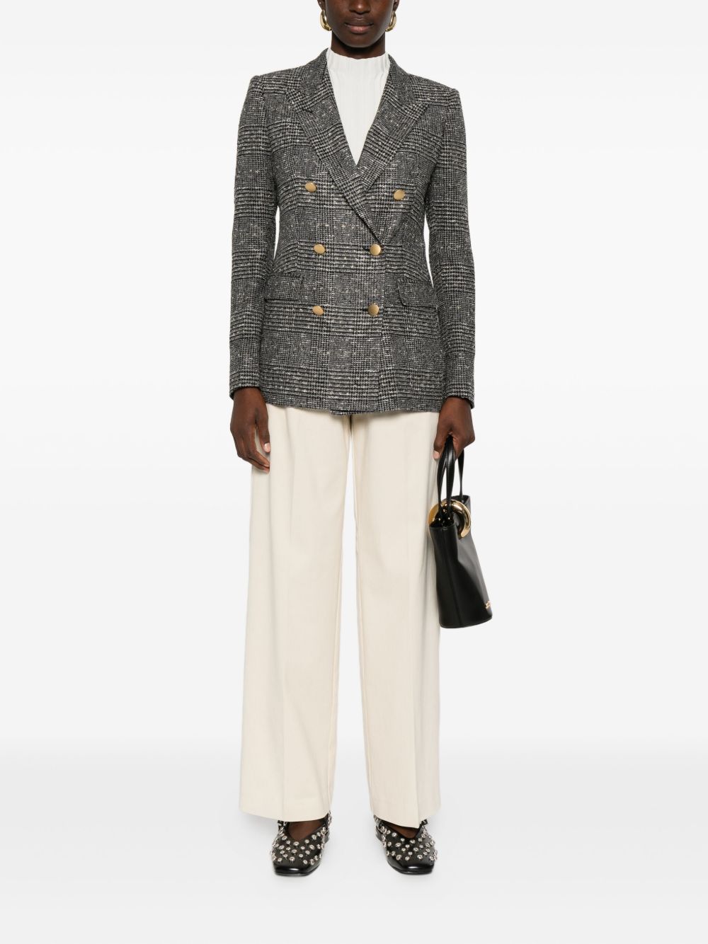 Tagliatore Wool Blend Double-breasted Jacket Black