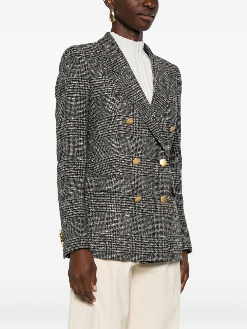 Tagliatore Wool Blend Double-breasted Jacket Black