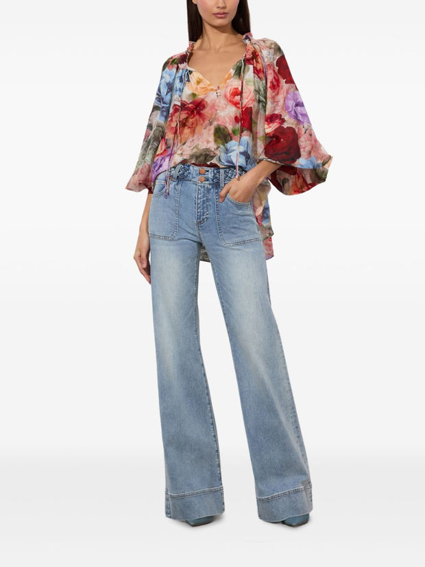 Alice + Olivia Norah Cotton Blouse - MultiColour
