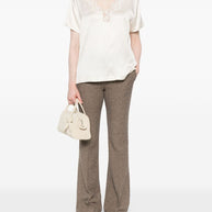 ERMANNO FIRENZE Lace Detail Top - Beige