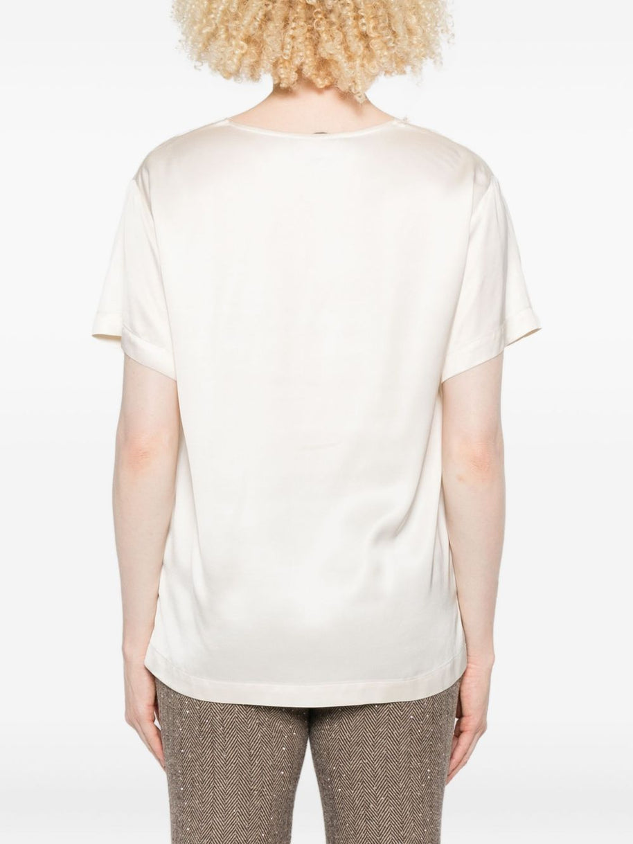 ERMANNO FIRENZE Lace Detail Top - Beige