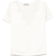 ERMANNO FIRENZE Lace Detail Top - Beige