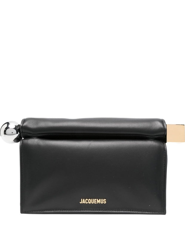 JACQUEMUS La Pochette Rond Carré Clutch Bag - Black
