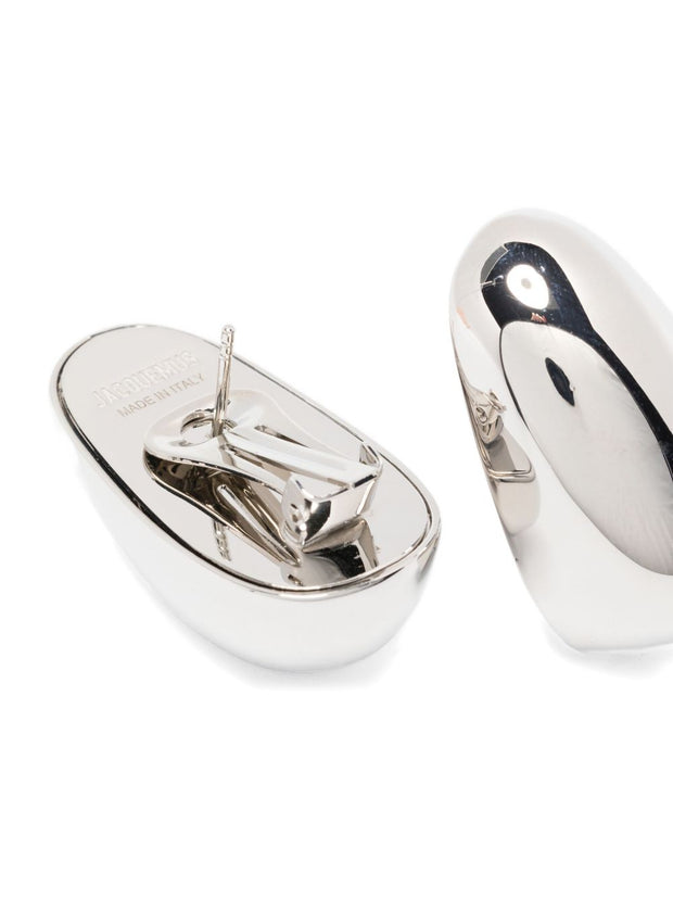 JACQUEMUS Les Boucles Curvo Earrings - Silver
